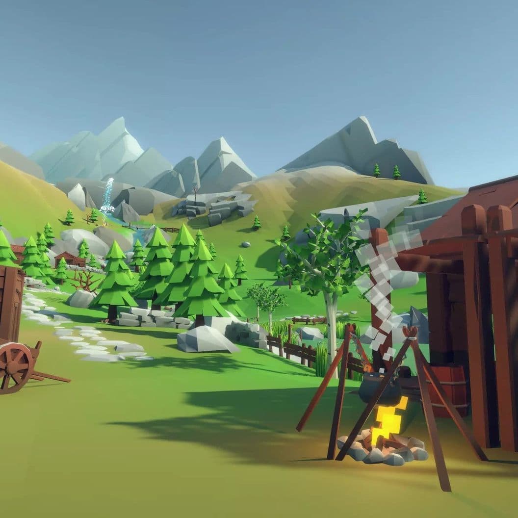 Купить Lowpoly Style Alpine Woodlands Environment