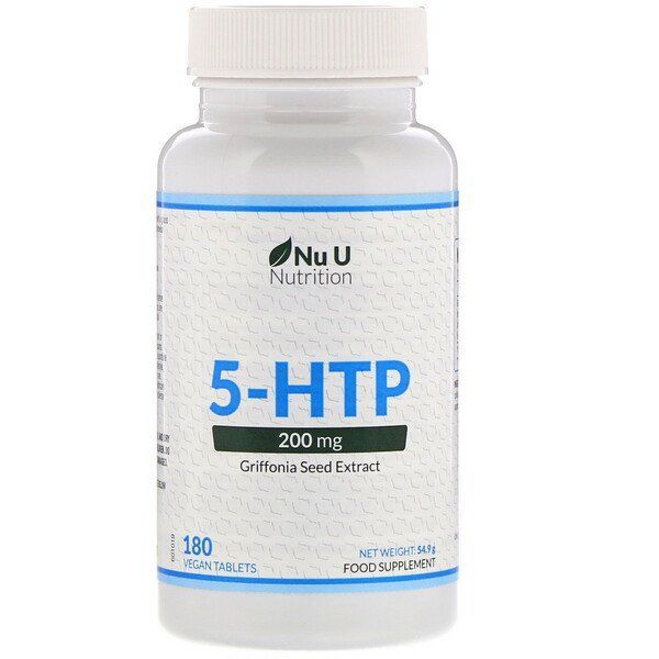 Купить Nu U Nutrition, 5-гидрокситриптофан, 200 мг, 180 растительных таблеток