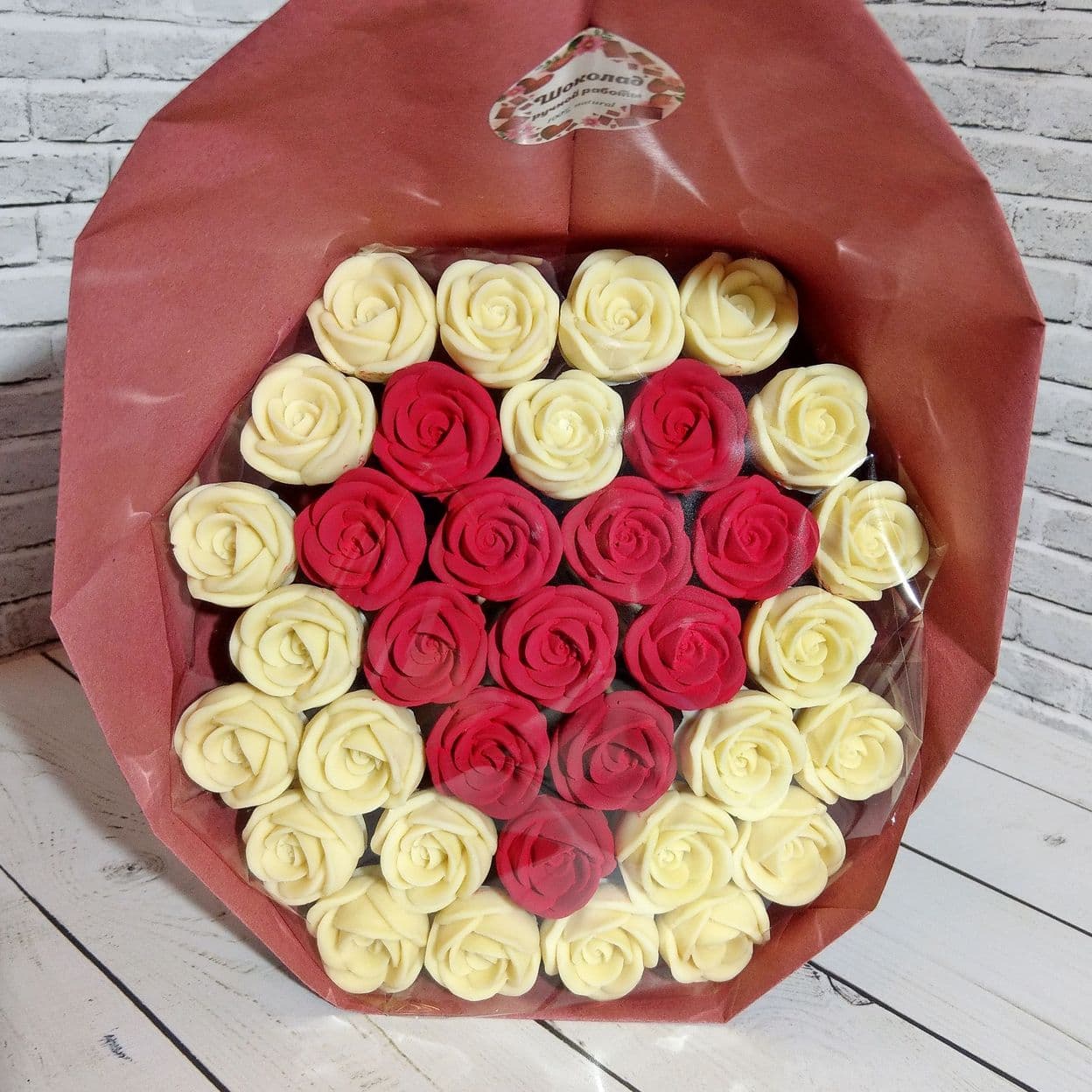 Купить Букет из шоколадных роз (35 шт.)
