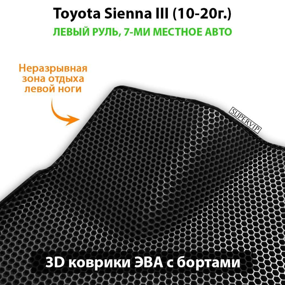 Купить Автоковрики ЭВА с бортами для Toyota Sienna III