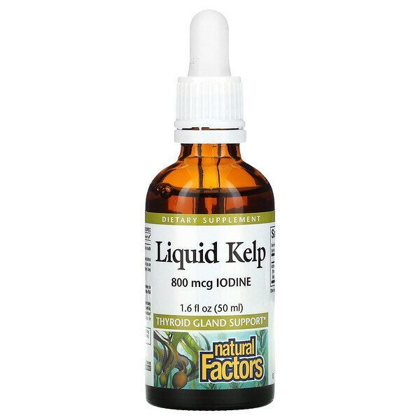 Купить Natural Factors, Liquid Kelp, 800 mcg, 1.6 fl oz (50 ml)