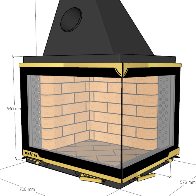 Купить Топка SENATOR Угловая 700 Правая
