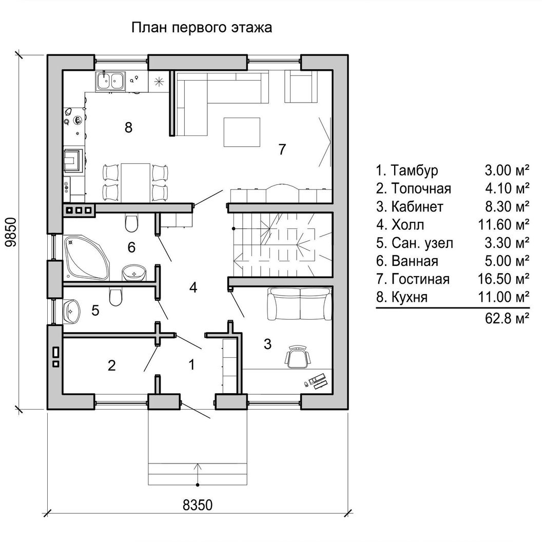 Купить TON HOUSE - 5, Кирпичный дом (122,2 кв.м)
