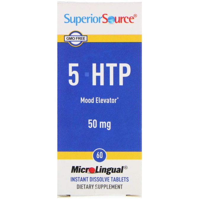 Купить Superior Source, 5-HTP (5-гидрокситриптофан), 50 мг, 60 быстрорастворимых таблеток MicroLingual
