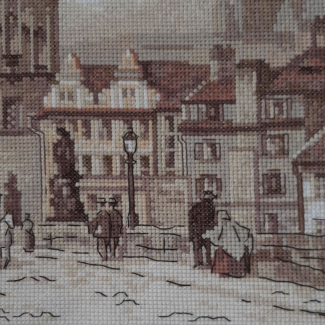 вышивка крестом на заказ пейзаж Прага. Карлов мост