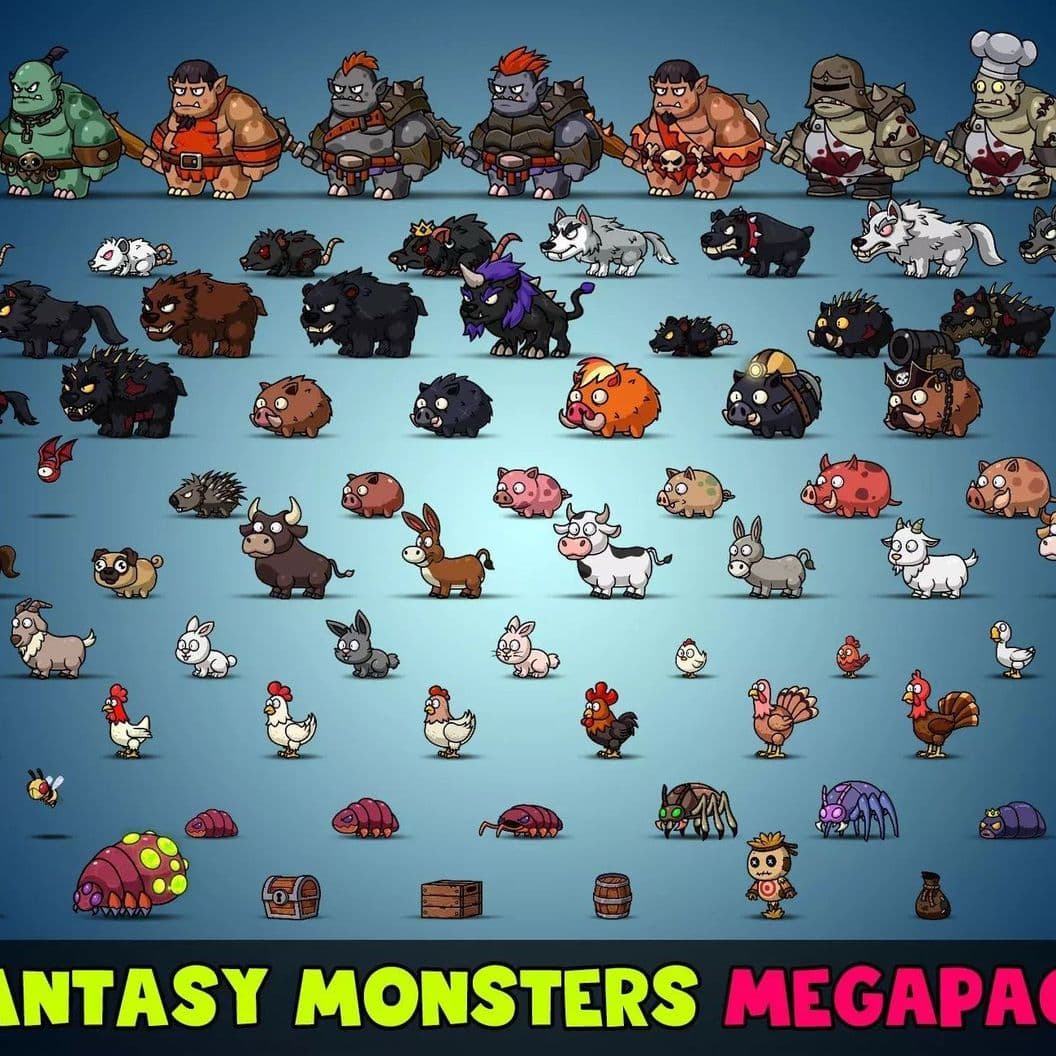 Купить Fantasy Monsters Animated (Megapack)