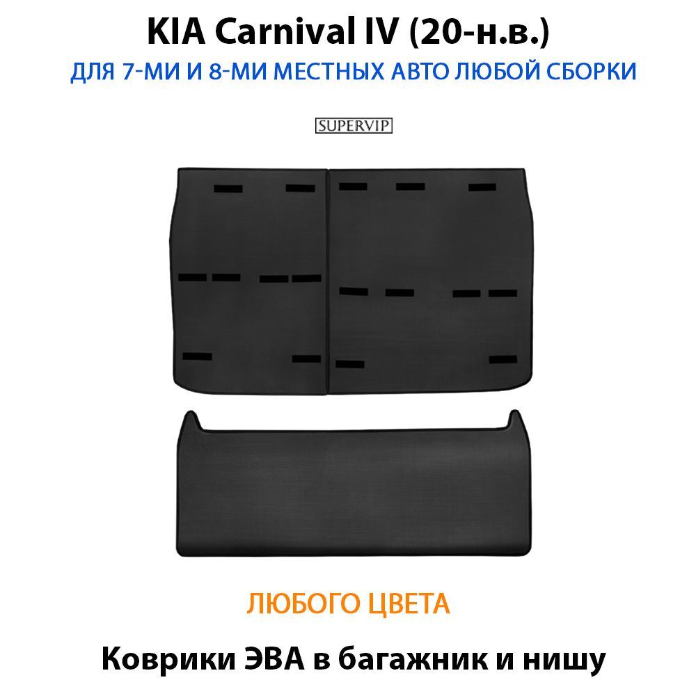Купить Коврики ЭВА в багажник и нишу для KIA Carnival IV