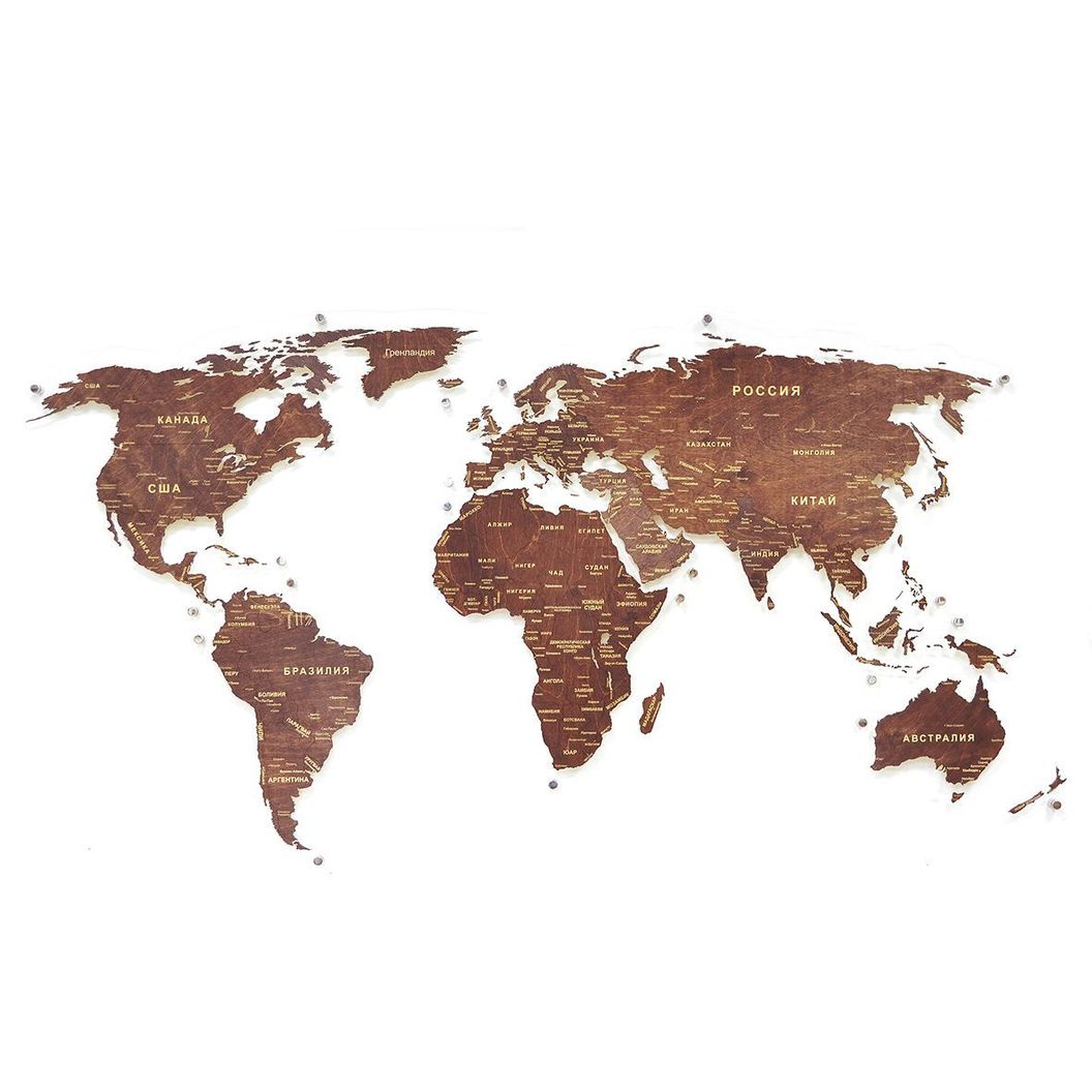 Купить Карта Мира "Орех"