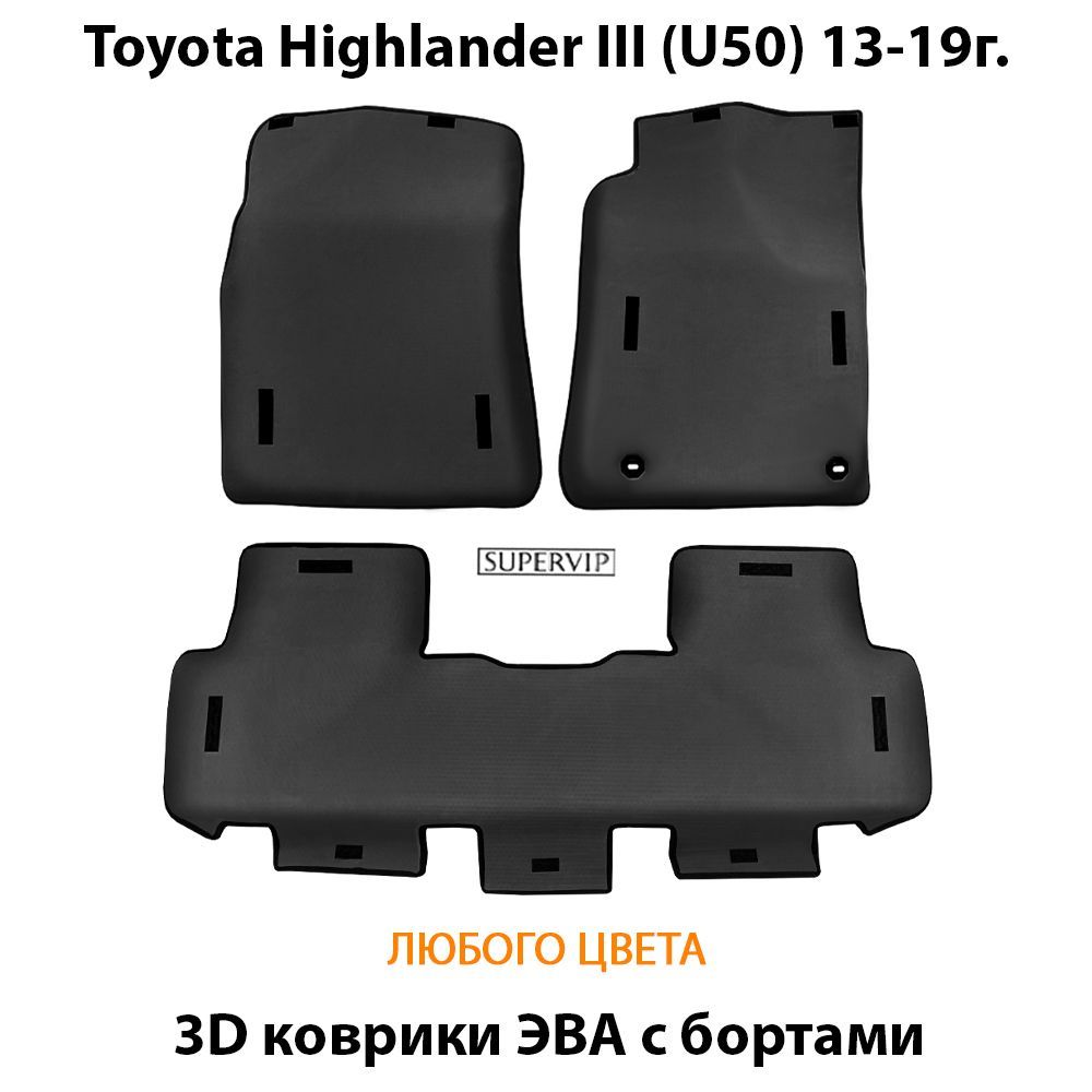 Купить Автоковрики ЭВА с бортами для Toyota Highlander III (U50)