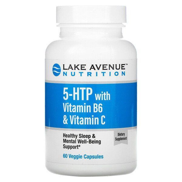 Купить Lake Avenue Nutrition, 5-гидрокситриптофан с витаминами B6 и C, 60 вегетарианских капсул