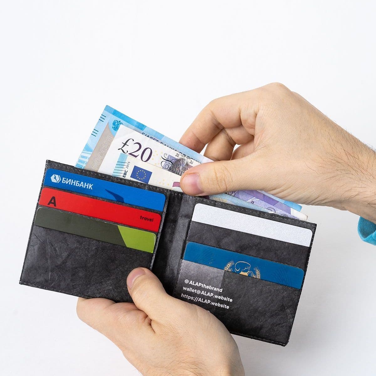 Купить Бумажник ALAP Короткий без куба (чёрный)