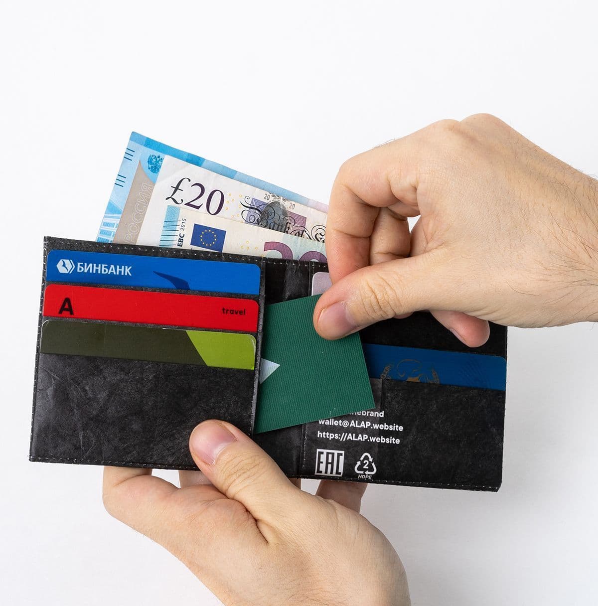 Купить Бумажник ALAP Короткий без куба (чёрный)