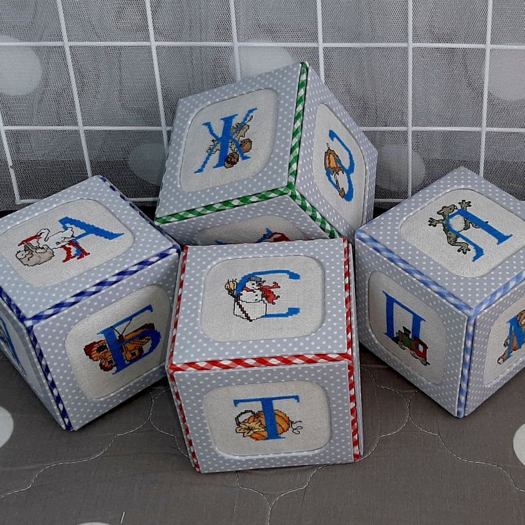 Вышивка крестом купить детские кубики Азбука