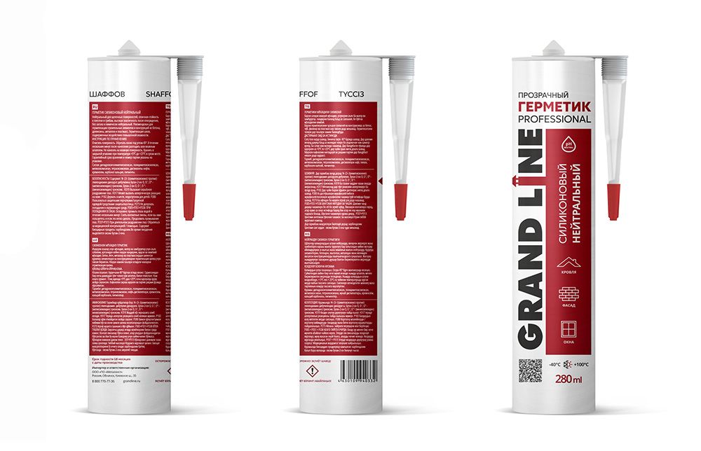 Купить Герметик Grand Line Professional кровельный силиконовый нейтральный прозрачный 280мл