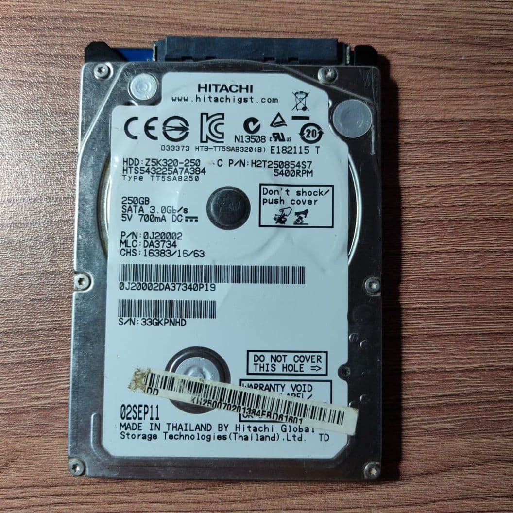 Купить HDD Hitachi 2.5" 250GB 02/09/2011