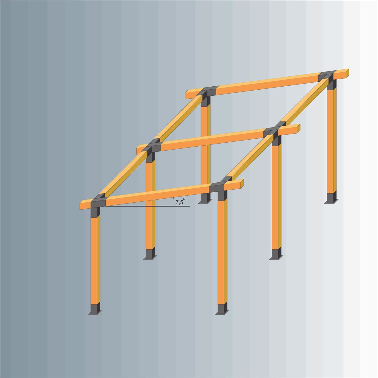 Купить Комплект коннекторов для перголы из бруса 100x100 №2