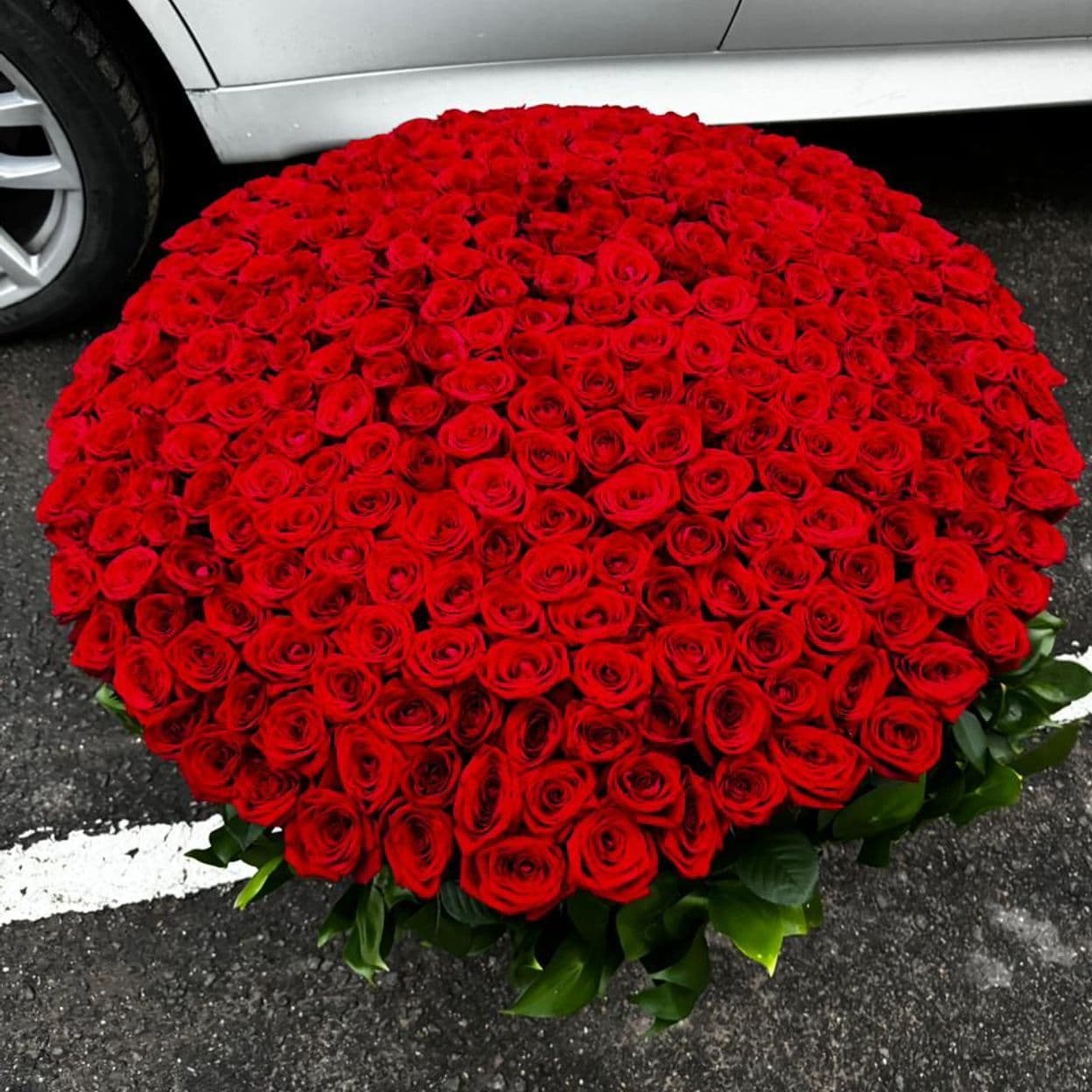 Купить 301 красная роза в корзине