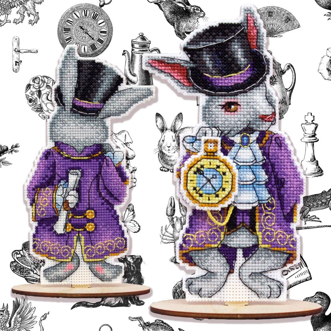 вышивка крестом на заказ декор игрушка Чудесный кролик герои сказки