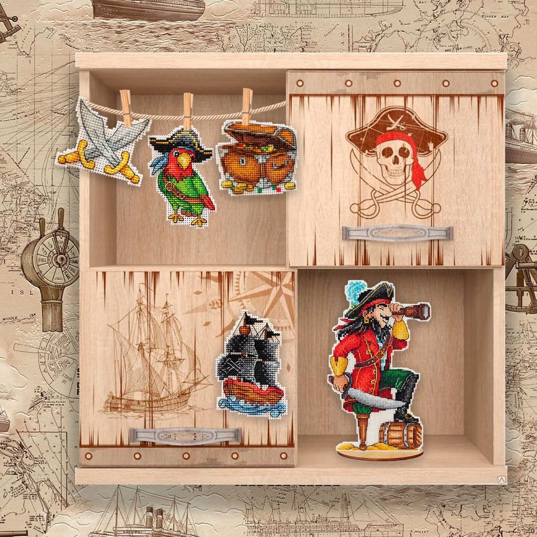вышивка крестом на заказ декор игрушка магниты Пиратский остров