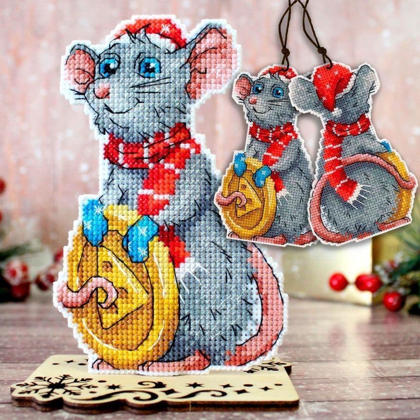 Вышивка крестом на заказ Рождественский декор Символ года Крысы