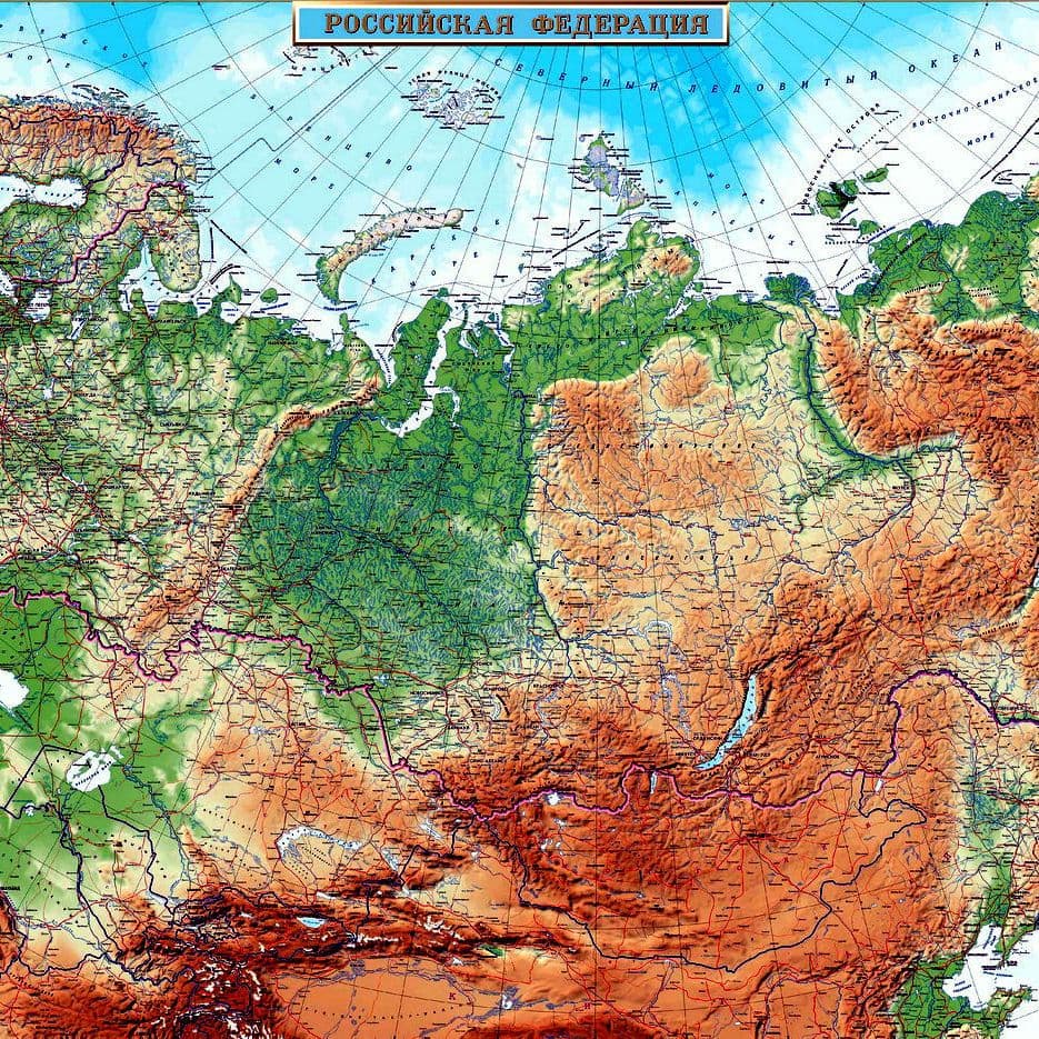 Географическая карта высот