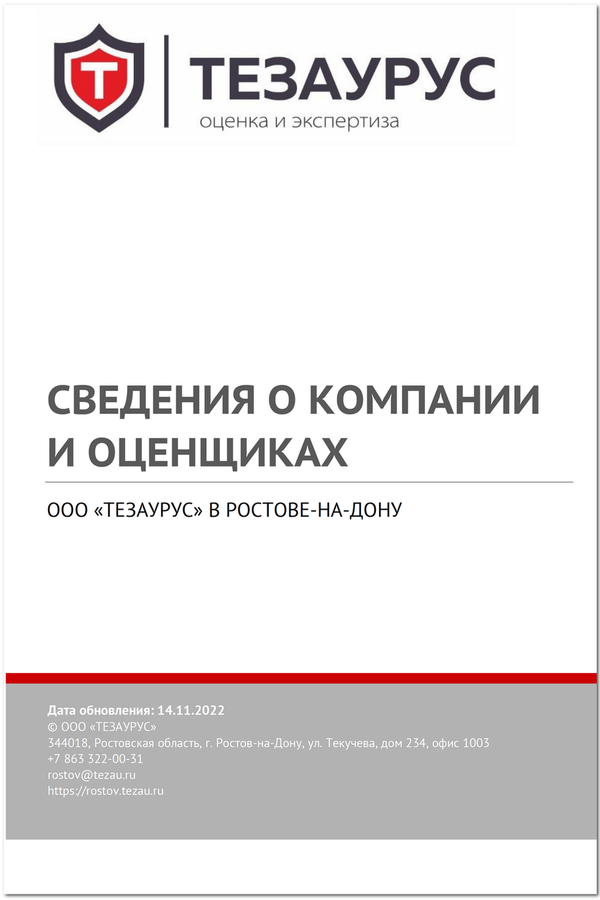 Сведения о компании и оценщиках ООО «ТЕЗАУРУС»