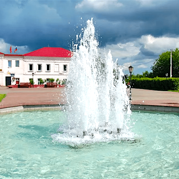 Рузский фонтан на площади Партизан