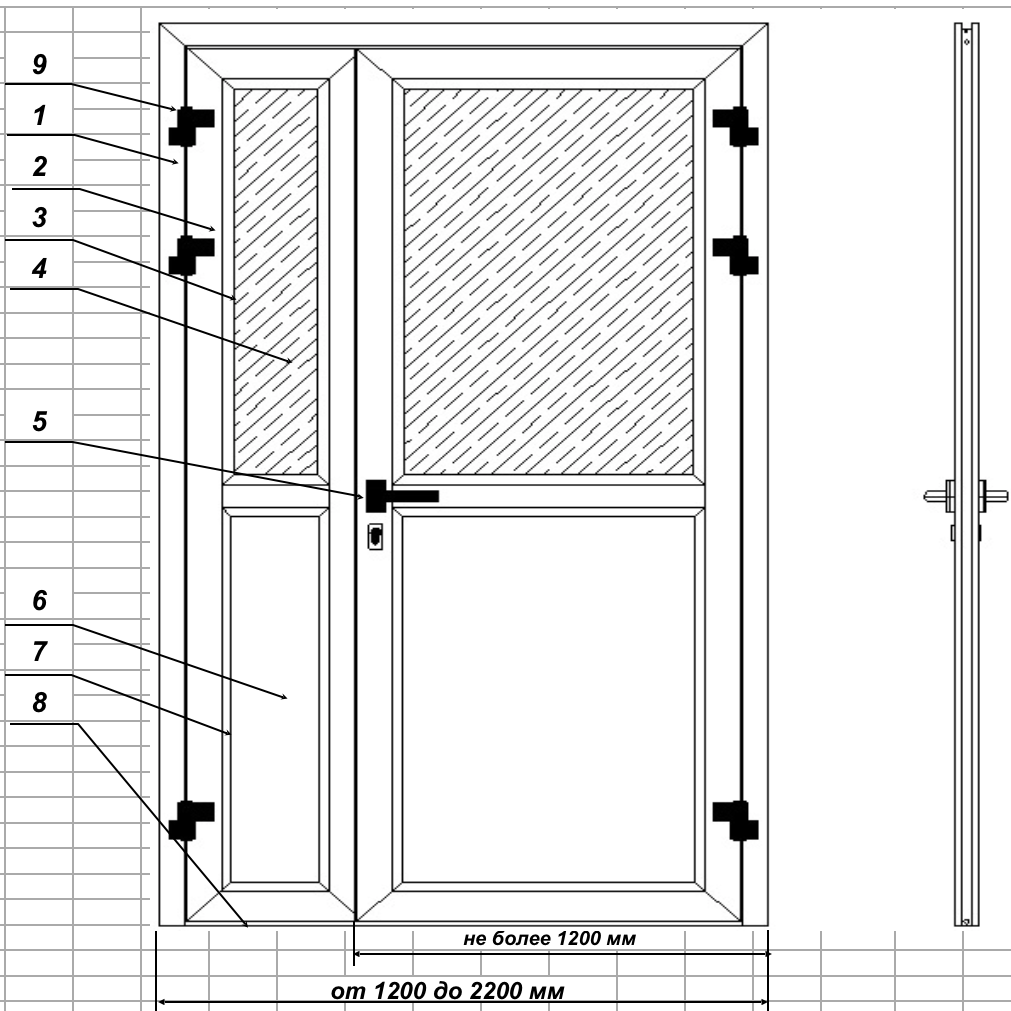 Схема двери пластиковой двери