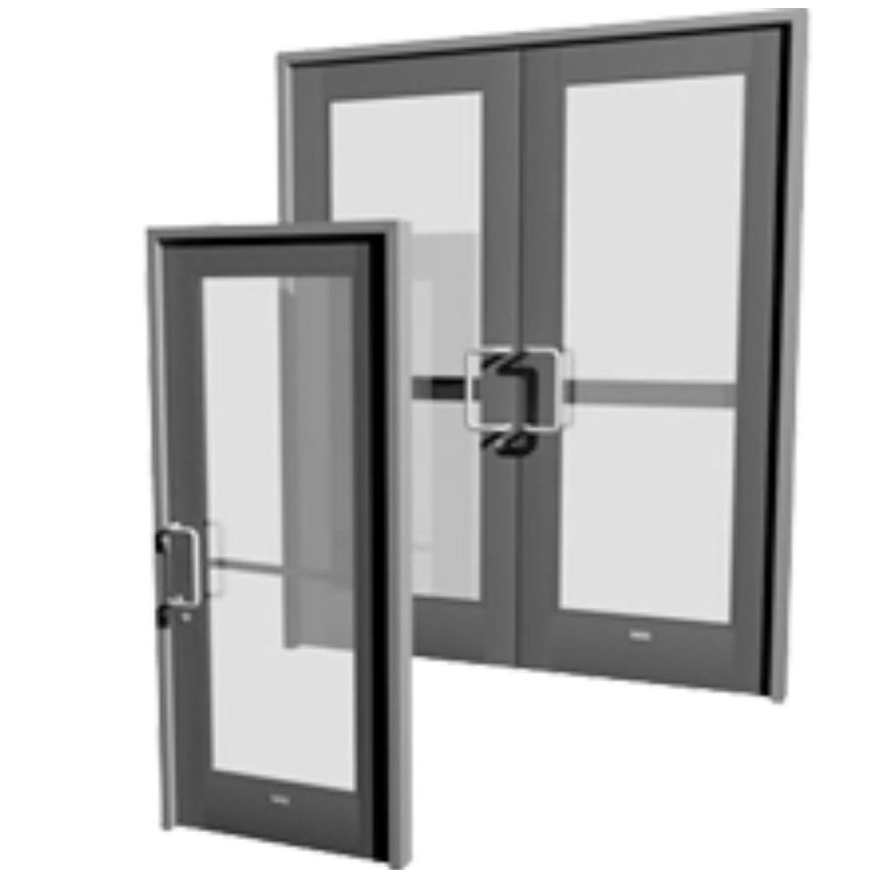 Дверь алюминиевая,  входная , с замком Алюминиевая дверь  Дверь алюминиевая из профиля ALNEO-65  Характеристики:  3х камерная система- теплая или холодная  Стеклопакет- 24мм однокамерный Уплотнение- ченого цвета PND Фурнитура - Stublina мнргозапорный Парог- алюминиевый 20мм