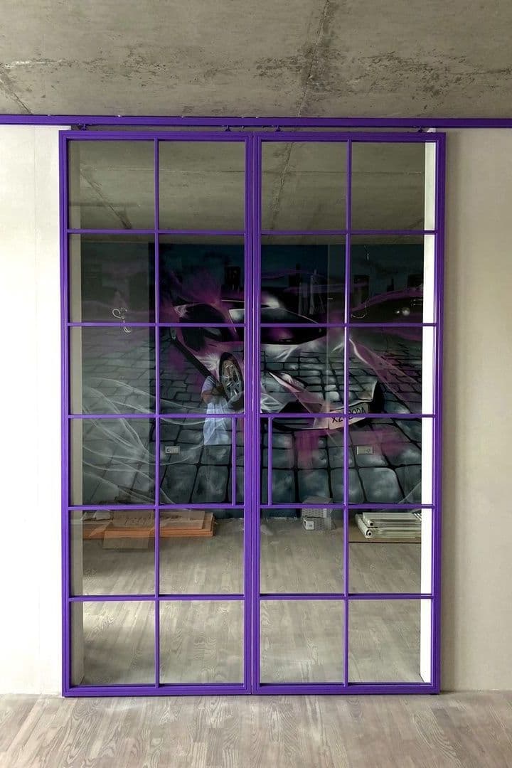 Раздвижные лофт двери Modello Ferro в эксклюзивной покраске. Монтаж в г. Самара