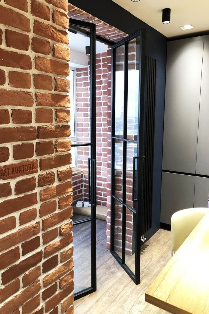 Двойная распашная дверь из металла Modello Ferro вместо балконного блока. Монтаж в г. Самара