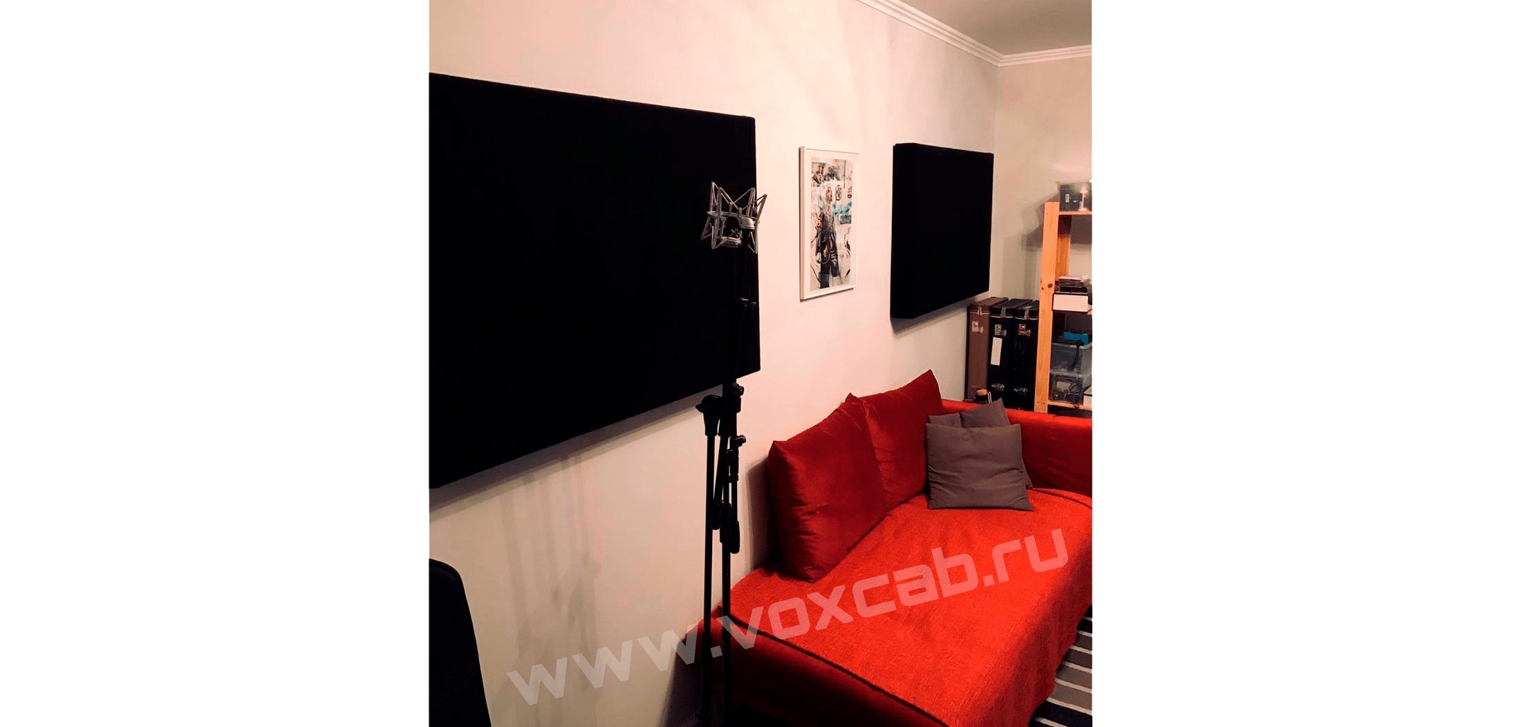 Акустические панели черные VoxCab в жилом помещении