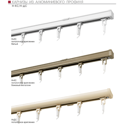 Купить Карниз Н-КС и Н-ДС из алюминиевого профиля