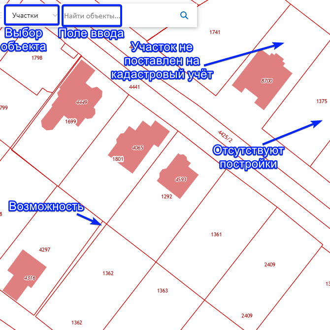 Ищем объект на кадастровой карте: