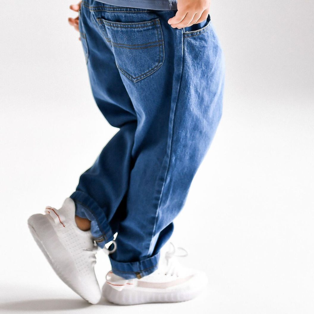 Купить джинсы для девочки мальчика детские на резинке широкие