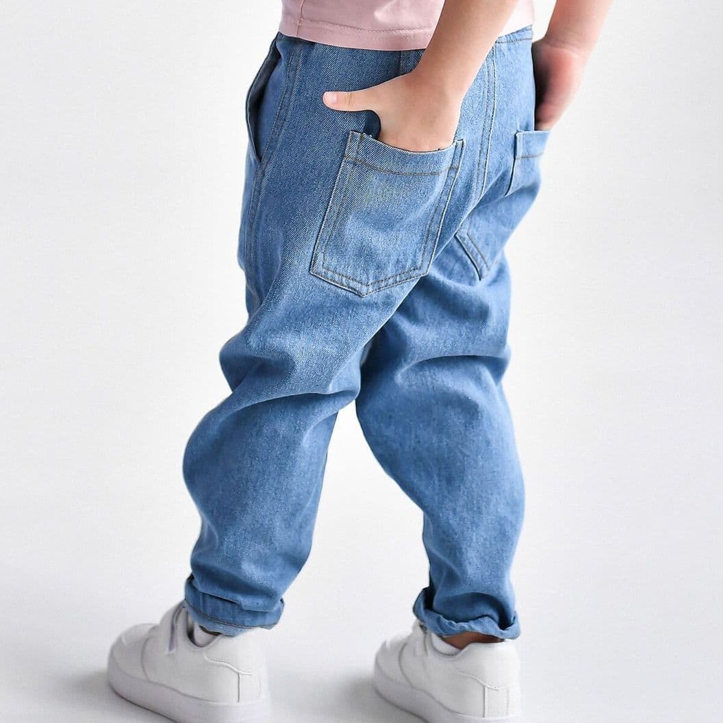 Купить джинсы детские на резинке бойфренды мом