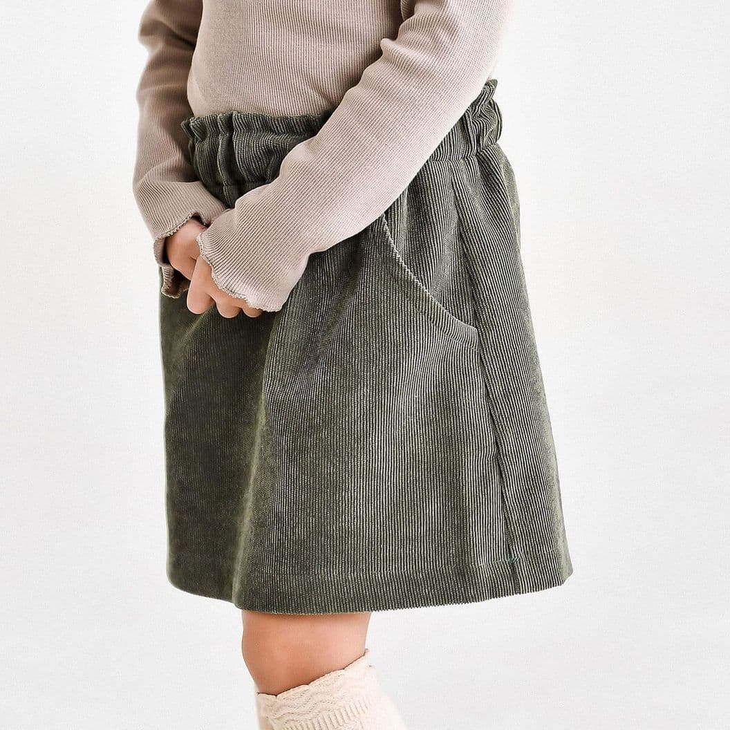 Купить юбку для девочки в садик детская нарядная вельветовая хаки