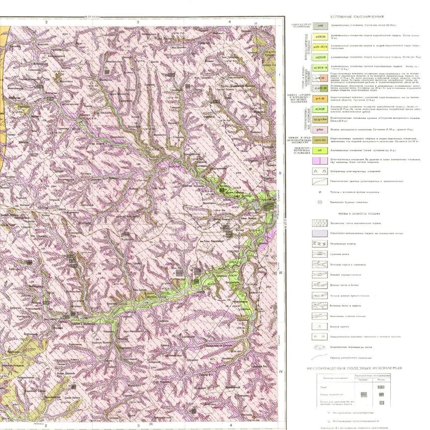 геологическая карта, фондовые материалы