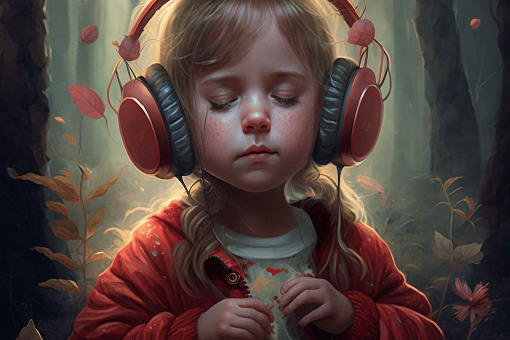 Ребенок слушает аудиосказку