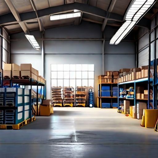 warehouse with components and spare parts for cars and trucks