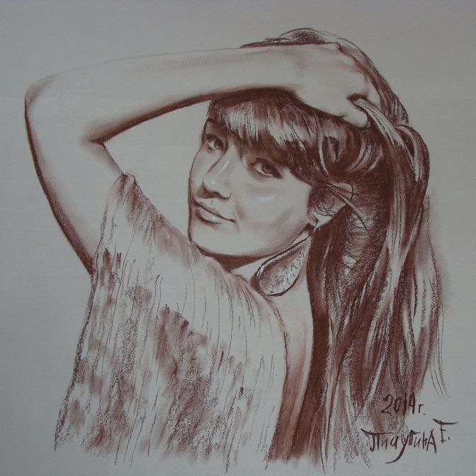 карандашный портрет девушки