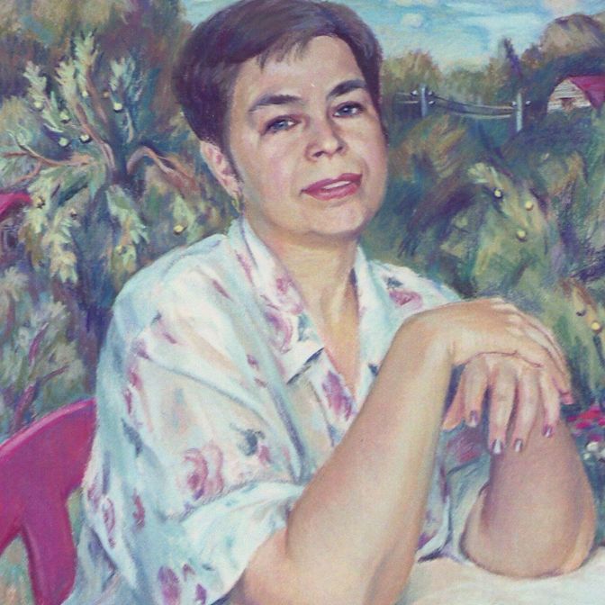 портрет женщины пастелью
