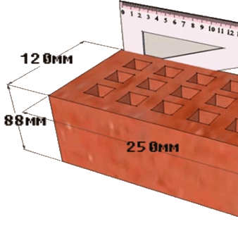 Размеры облицовочного кирпича