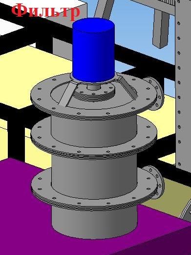 Центробежный фильтр сепаратор для парогазовой смеси в пиролизной установке