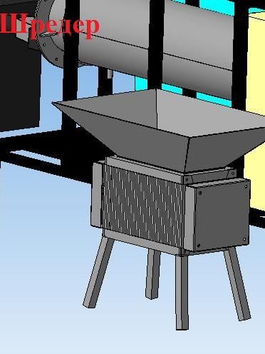 шредер для измельчения отходов перед загрузкой в реактор пиролизной установки