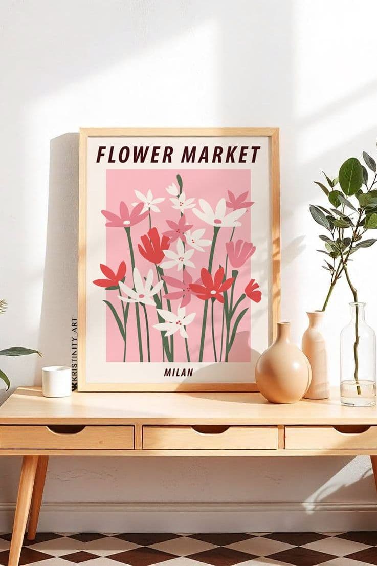 постер абстрактный цветы милан flower market milan